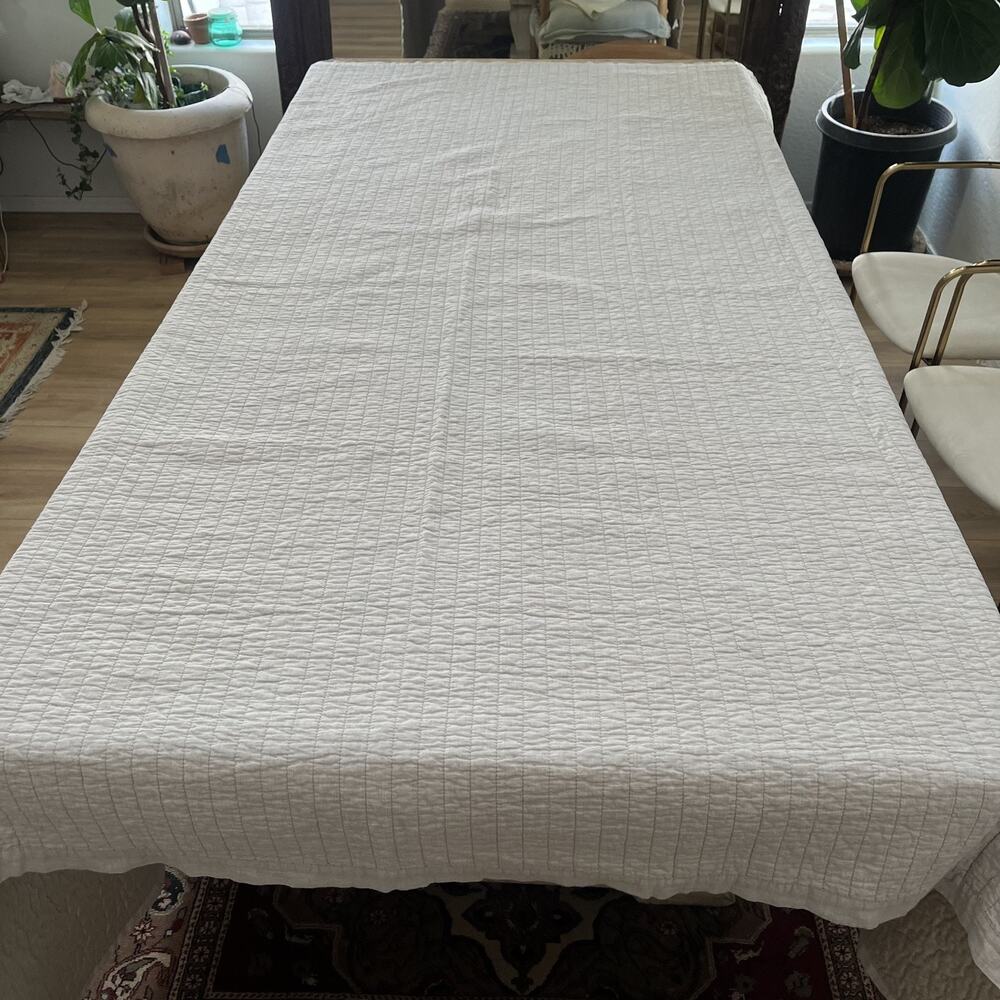 Fieldcrest Full Queen Coverlet Tan Cotton Cashmere Blend Cotton Fill